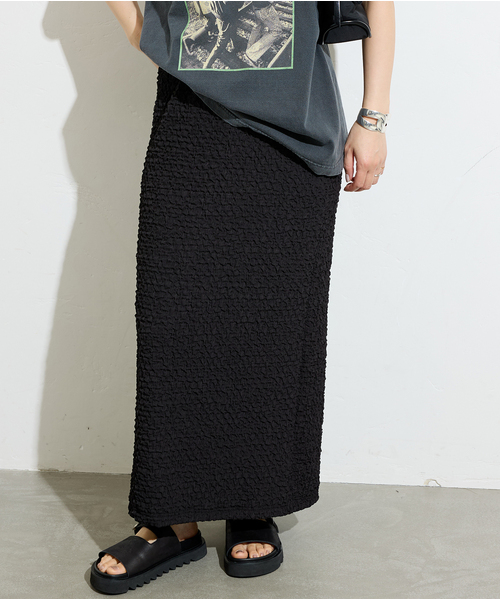 JOURNAL STANDARD（ジャーナルスタンダード）の「シャーリングフィットスカート（スカート・レディース・ホワイト/ブラック・FREE）」の7枚目の写真