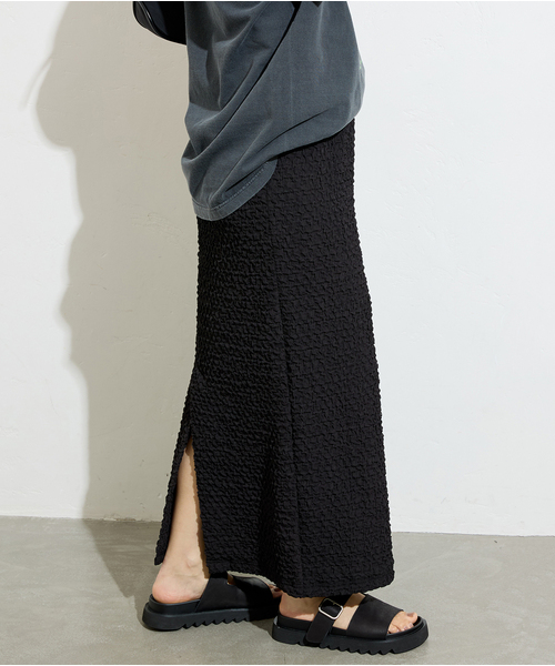 JOURNAL STANDARD（ジャーナルスタンダード）の「シャーリングフィットスカート（スカート・レディース・ホワイト/ブラック・FREE）」の8枚目の写真