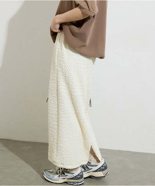 JOURNAL STANDARD（ジャーナルスタンダード）の「シャーリングフィットスカート（スカート・レディース・ホワイト/ブラック・FREE）」の14枚目の写真