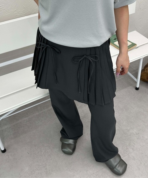 sedacle girl(セダクルガール)の「スカートセットスラックス(スカート・レディース・チャコールグレー/ブラック・SMALL/MEDIUM)」の2枚目の写真