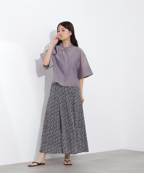 N.（N. Natural Beauty Basic）（エヌエヌナチュラルビューティーベーシック）の「【PS/低身長サイズ】フラワープリントAラインスカート（スカート・レディース・ホワイト系その他/ブラック系その他・MEDIUM/P/S）」の9枚目の写真