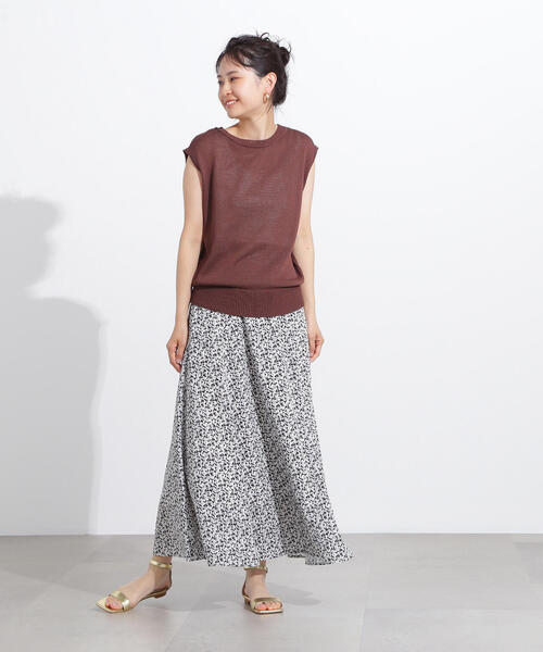 N.（N. Natural Beauty Basic）（エヌエヌナチュラルビューティーベーシック）の「【PS/低身長サイズ】フラワープリントAラインスカート（スカート・レディース・ホワイト系その他/ブラック系その他・MEDIUM/P/S）」の13枚目の写真