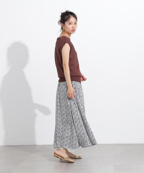 N.（N. Natural Beauty Basic）（エヌエヌナチュラルビューティーベーシック）の「【PS/低身長サイズ】フラワープリントAラインスカート（スカート・レディース・ホワイト系その他/ブラック系その他・MEDIUM/P/S）」の15枚目の写真