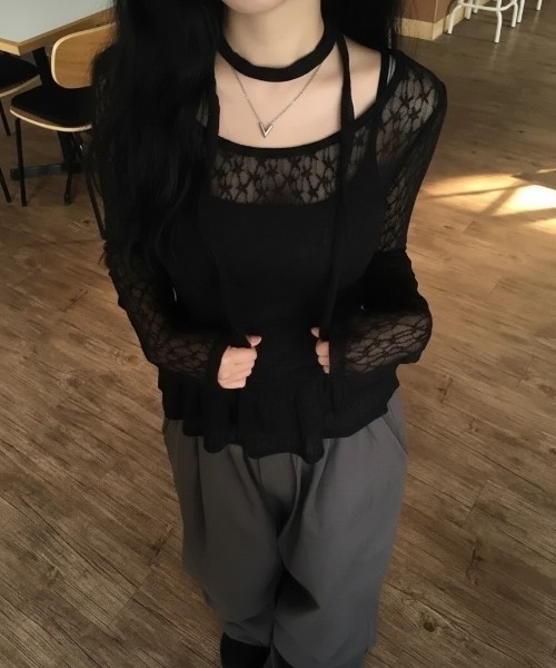 almo（アルモ）の「【LAMPOON】ストールセットレースフリルブラウス（シャツ/ブラウス・レディース・アイボリー/ホワイト・SMALL/MEDIUM/LARGE）」の4枚目の写真