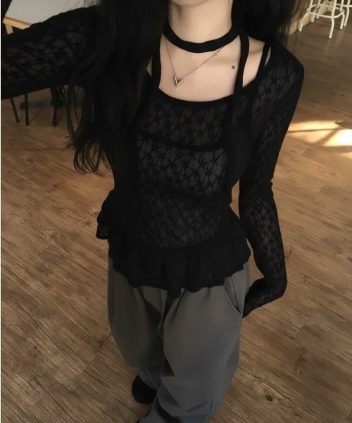 almo（アルモ）の「【LAMPOON】ストールセットレースフリルブラウス（シャツ/ブラウス・レディース・アイボリー/ホワイト・SMALL/MEDIUM/LARGE）」の5枚目の写真