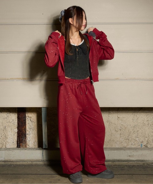 グリッタースウェットパンツ【SETUP着用可能】（スウェットパンツ