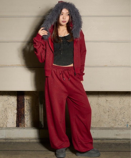 グリッタースウェットパンツ【SETUP着用可能】（スウェットパンツ