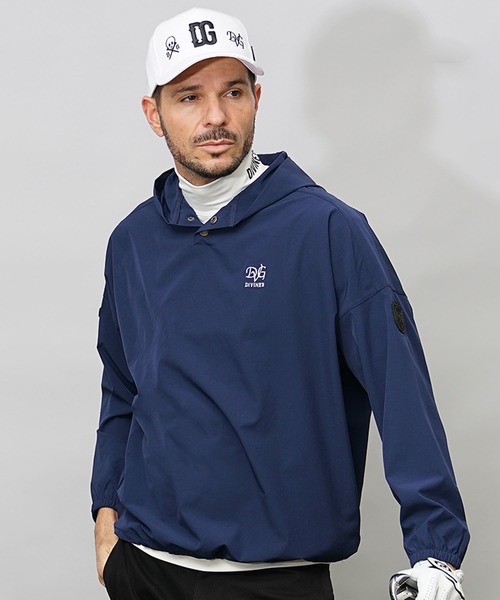 DIVINER GOLF】フードプルオーバーブルゾン メンズ プルパーカー