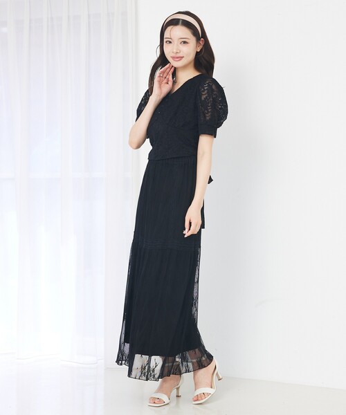 SELFIST(セルフィスト)の「バックリボンレースブラウス Vネック 夏服 フェミニン きれいめ(シャツ/ブラウス・レディース・ブラック/アイボリー・フリー)」の11枚目の写真