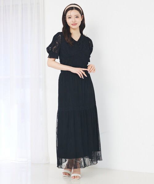 SELFIST(セルフィスト)の「バックリボンレースブラウス Vネック 夏服 フェミニン きれいめ(シャツ/ブラウス・レディース・ブラック/アイボリー・フリー)」の12枚目の写真