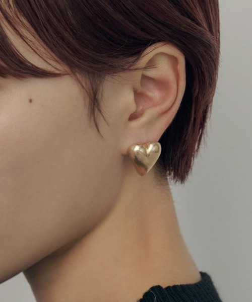 GOLDY】ジグリー メタル ハート ピアス 1231101（ピアス（両耳用