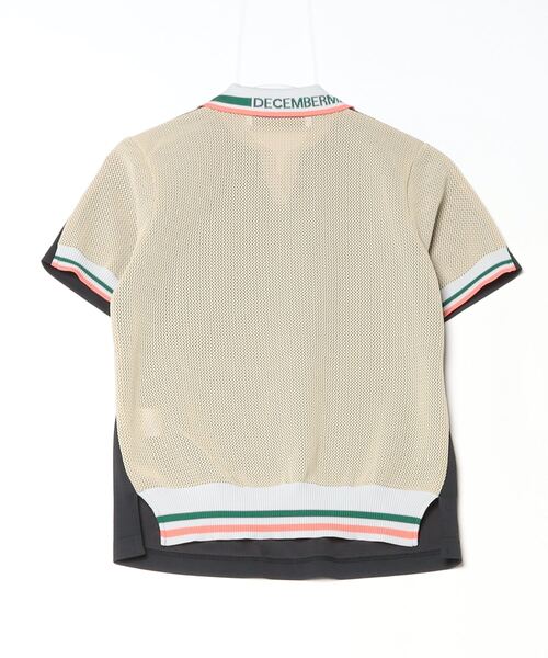 DECEMBERMAY(ディセンバーメイ)の「Meshknit combi skipper polo(Tシャツ/カットソー・レディース・ブラック/ホワイト/イエロー・MEDIUM/SMALL)」の7枚目の写真