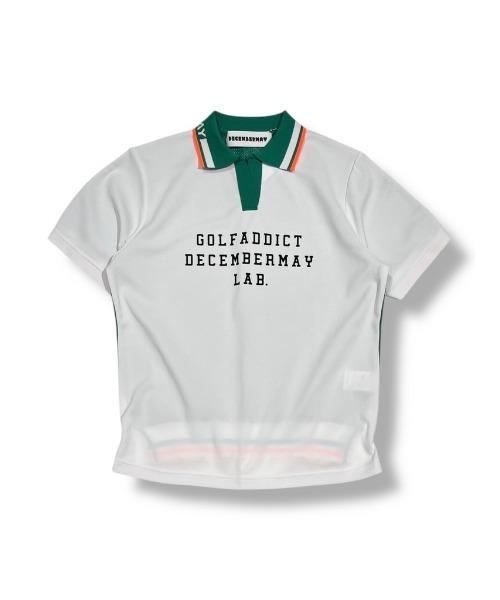 DECEMBERMAY(ディセンバーメイ)の「Meshknit combi skipper polo(Tシャツ/カットソー・レディース・ブラック/ホワイト/イエロー・MEDIUM/SMALL)」の2枚目の写真