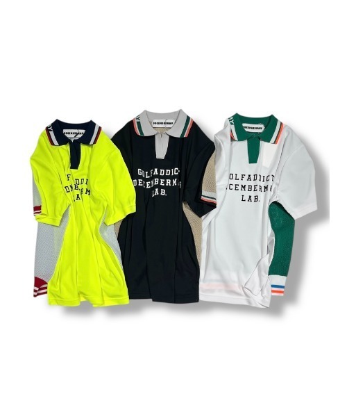 DECEMBERMAY(ディセンバーメイ)の「Meshknit combi skipper polo(Tシャツ/カットソー・レディース・ブラック/ホワイト/イエロー・MEDIUM/SMALL)」の9枚目の写真