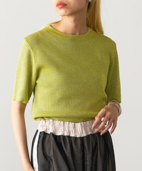 MAGASIN DE MODE Onjna(マガジンデモードオンジェナ )の「【MAGASIN DE MODE Onjna】12Gラメニットプルオーバー trc(ニット/セーター・レディース・ライム/オフホワイト/ブラック・FREE)」の12枚目の写真