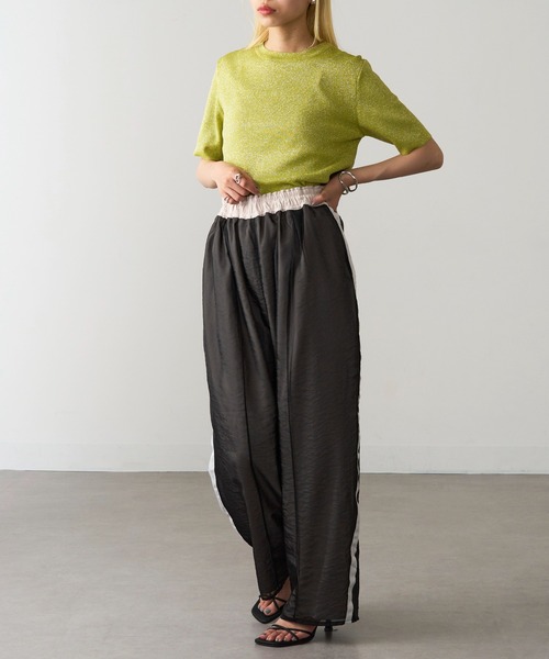MAGASIN DE MODE Onjna(マガジンデモードオンジェナ )の「【MAGASIN DE MODE Onjna】12Gラメニットプルオーバー trc(ニット/セーター・レディース・ライム/オフホワイト/ブラック・FREE)」の10枚目の写真