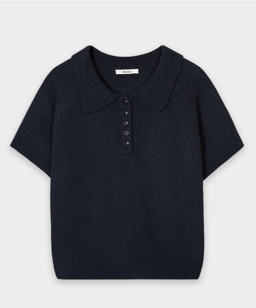 ニット セーター 「MADE」カラーネックブークレ半袖ニット レディース MADE]カラーネックブークレ半袖ニット（ニット/セーター