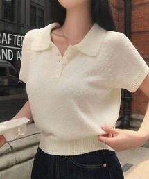 BEIDELLI（ベイデリー）の「[MADE]カラーネックブークレ半袖ニット（ニット/セーター）」