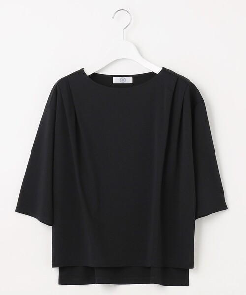 J.PRESS Ladies(J.プレス レディス)の「【洗える・抗菌防臭・接触冷感・吸水速乾】ドライポンチ ボートネック カットソー(Tシャツ/カットソー・レディース・グレー系/サックスブルー系/ブラック系/ベージュ系・SMALL)」の6枚目の写真