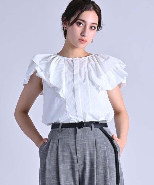 NOBLE×L'AUBE BLANC】バルーンケープブラウス新品タグ付き
