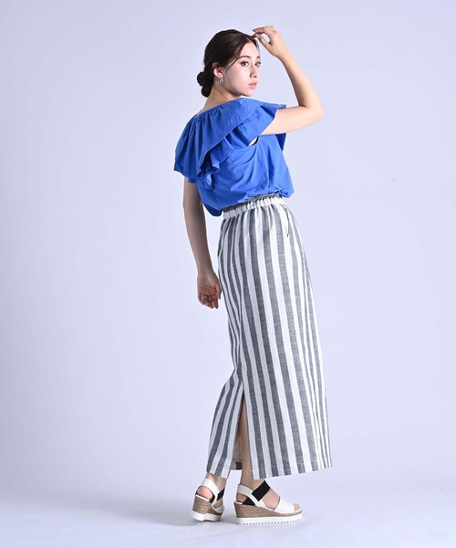 RAW FUDGE（ローファッジ）の「バルーンケープブラウス（シャツ/ブラウス・レディース・ブラック/オフホワイト/ブルー・M）」の17枚目の写真