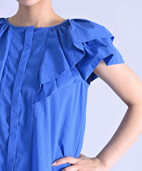 RAW FUDGE（ローファッジ）の「バルーンケープブラウス（シャツ/ブラウス・レディース・ブラック/オフホワイト/ブルー・M）」の20枚目の写真