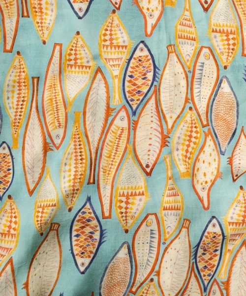 make a ray!(メイク ア レイ!)の「【78】とろみドレープ 総柄プリント オープンカラー 半袖シャツ/オーバーサイズ/ユニセックス(シャツ/ブラウス・メンズ・アイボリー/ブラック系その他/オレンジ/グリーン/ブラック系その他2/ライトブルー/ブラック/ホワイト/ネイビー/レッド/サックスブルー・M/L/XL)」の12枚目の写真