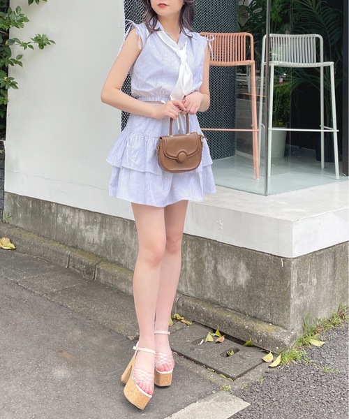 one way（ワンウェイ）の「タイ付きフレンチスリーブシャツ（シャツ/ブラウス・レディース・ブルー系その他/ネイビー/ブラック系その他/イエロー系その他・FREE）」の15枚目の写真