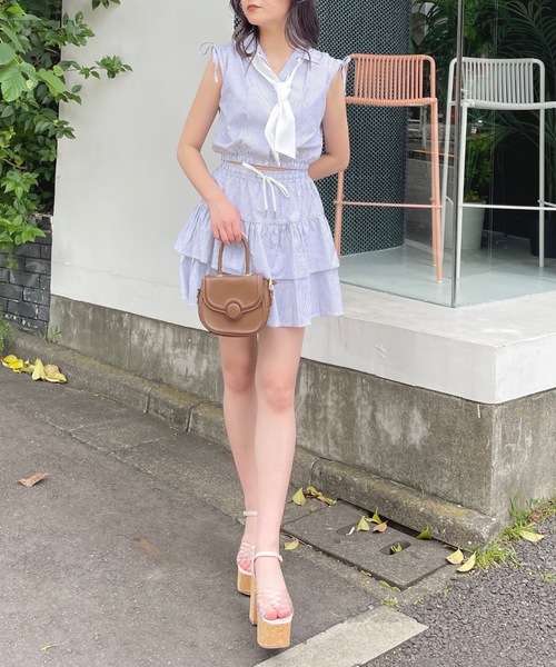 one way（ワンウェイ）の「タイ付きフレンチスリーブシャツ（シャツ/ブラウス・レディース・ブルー系その他/ネイビー/ブラック系その他/イエロー系その他・FREE）」の16枚目の写真