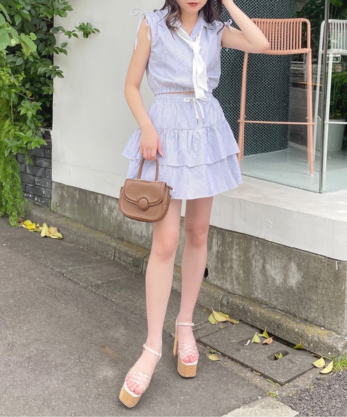 one way（ワンウェイ）の「タイ付きフレンチスリーブシャツ（シャツ/ブラウス・レディース・ブルー系その他/ネイビー/ブラック系その他/イエロー系その他・FREE）」の17枚目の写真