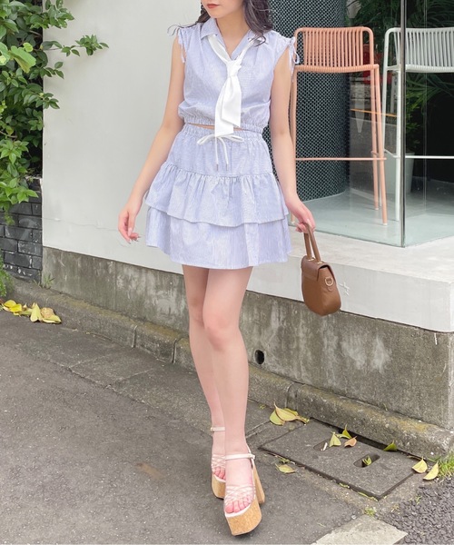 one way（ワンウェイ）の「タイ付きフレンチスリーブシャツ（シャツ/ブラウス・レディース・ブルー系その他/ネイビー/ブラック系その他/イエロー系その他・FREE）」の19枚目の写真