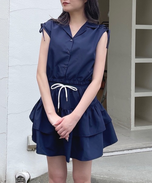 one way（ワンウェイ）の「タイ付きフレンチスリーブシャツ（シャツ/ブラウス・レディース・ブルー系その他/ネイビー/ブラック系その他/イエロー系その他・FREE）」の21枚目の写真