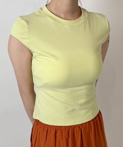 NANAHACHI(ナナハチ)の「スーパースリムフィット 半袖Tシャツ(Tシャツ/カットソー・レディース・レッド/ライム/グリーン/キャメル/ブラック/ブラウン/ホワイト・FREE)」の13枚目の写真