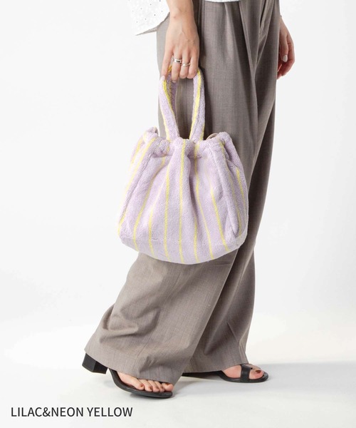 BONGUSTA(ボングスタ)の「BONGUSTA NARAM HANDBAG ボングスタ パイル地ハンドバッグ(ハンドバッグ・レディース・パープル系その他/ブラウン系1/ホワイト系2/ベージュ系1・FREE)」の7枚目の写真