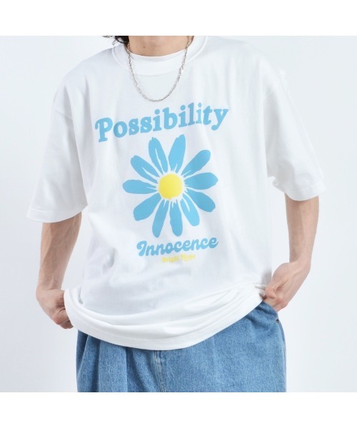 MODISH GAZE（モディシュガゼ）の「【MODISH GAZE】デイジープリントTシャツ  半袖 Possibility（Tシャツ/カットソー・メンズ・ブラック/ネイビー/ホワイト・MEDIUM/LARGE/X-LARGE）」の14枚目の写真