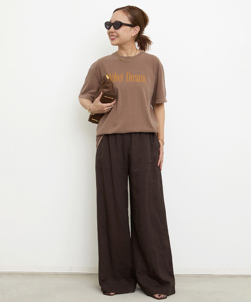 Deuxieme Classe Tシャツ ブラウン BTN Velvet Tシャツ（Tシャツ/カットソー）｜Deuxieme Classe