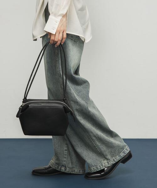 KBF（ケイビーエフ）の「ガマグチミニBAG（ショルダーバッグ・レディース・ブラック/キャメル・ONE）」の7枚目の写真