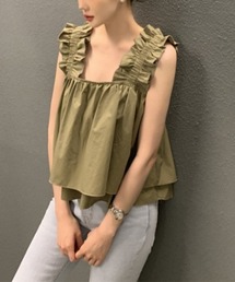ラッフルスリーブフレアトップス