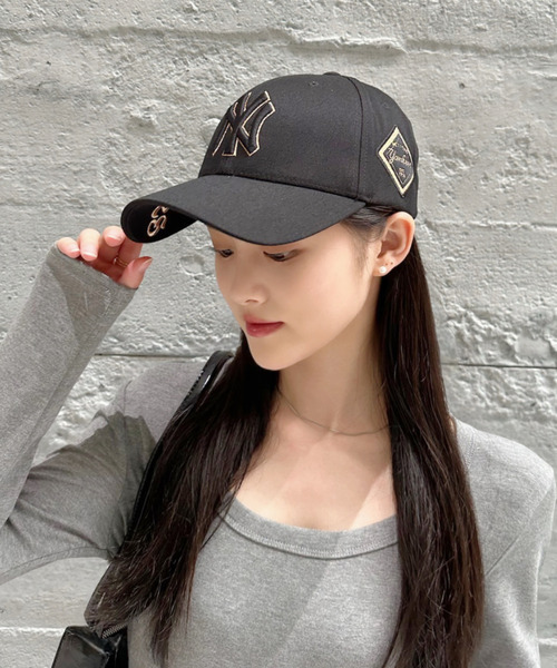 MLB koreaダイヤモンド刺繍ロゴパッチボールキャップ MLB Korea ダイヤモンド刺繍ロゴパッチボールキャップ