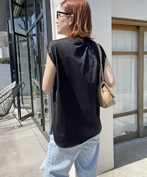 Spick & Span(スピックアンドスパン)の「《追加2》ファインコットンノースリーブプルオーバー(Tシャツ/カットソー・レディース・ブラック/ライトグレー/ホワイト・36/38)」の8枚目の写真