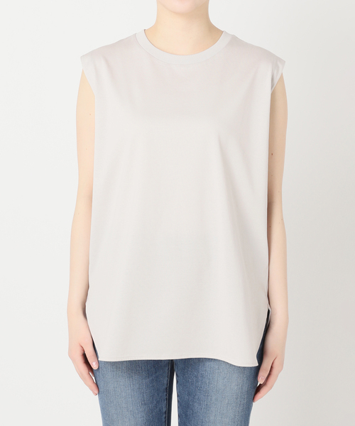 Spick & Span(スピックアンドスパン)の「《追加2》ファインコットンノースリーブプルオーバー(Tシャツ/カットソー・レディース・ブラック/ライトグレー/ホワイト・36/38)」の13枚目の写真