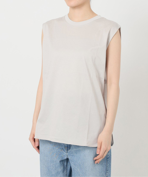 Spick & Span(スピックアンドスパン)の「《追加2》ファインコットンノースリーブプルオーバー(Tシャツ/カットソー・レディース・ブラック/ライトグレー/ホワイト・36/38)」の18枚目の写真