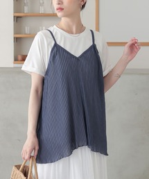 シアープリーツキャミ×Tシャツ【2点セット】