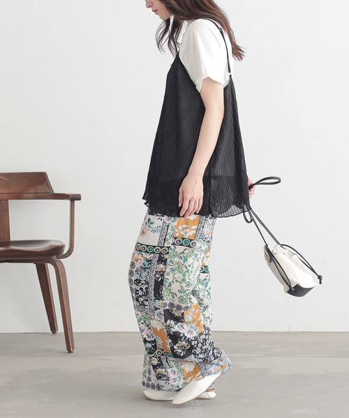 n'OrLABEL（ノアールレーベル）の「『シアープリーツキャミ×Tシャツ』【2点セット】（Tシャツ/カットソー・レディース・テラコッタ/ネイビー/ブラック・2/1）」の15枚目の写真