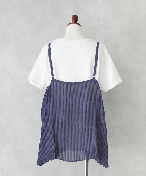 n'OrLABEL（ノアールレーベル）の「『シアープリーツキャミ×Tシャツ』【2点セット】（Tシャツ/カットソー・レディース・テラコッタ/ネイビー/ブラック・2/1）」の9枚目の写真