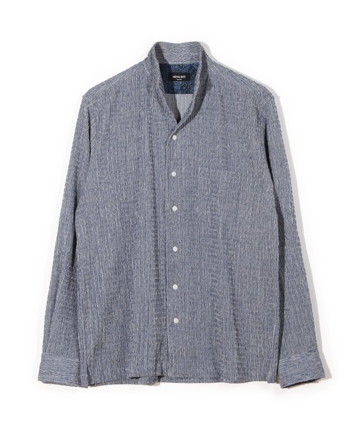 MEN'S BIGI（メンズビギ）の「シャーリング楊柳 シャツブルゾン＜ストレッチ＞（シャツ/ブラウス・メンズ・ブラック/ネイビー・03/04/02/01）」の2枚目の写真