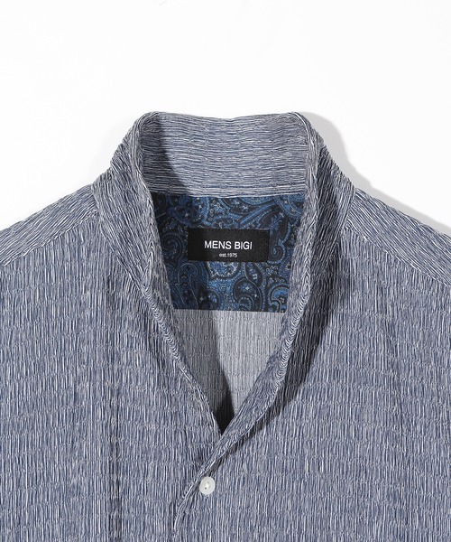 MEN'S BIGI（メンズビギ）の「シャーリング楊柳 シャツブルゾン＜ストレッチ＞（シャツ/ブラウス・メンズ・ブラック/ネイビー・03/04/02/01）」の3枚目の写真