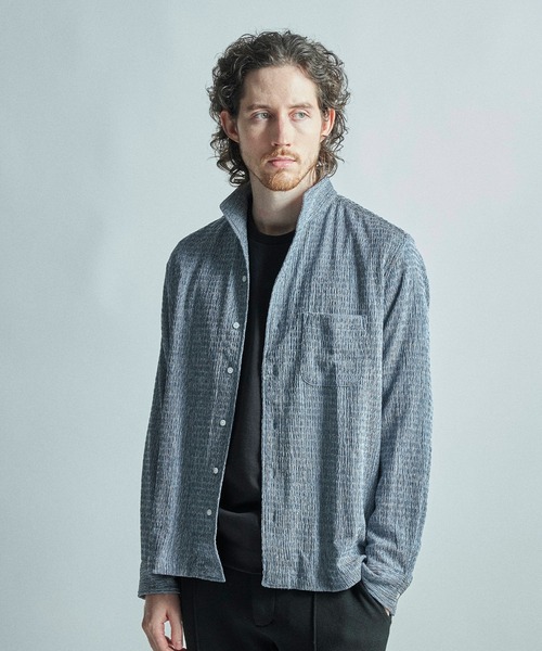 MEN'S BIGI（メンズビギ）の「シャーリング楊柳 シャツブルゾン＜ストレッチ＞（シャツ/ブラウス・メンズ・ブラック/ネイビー・03/04/02/01）」の18枚目の写真