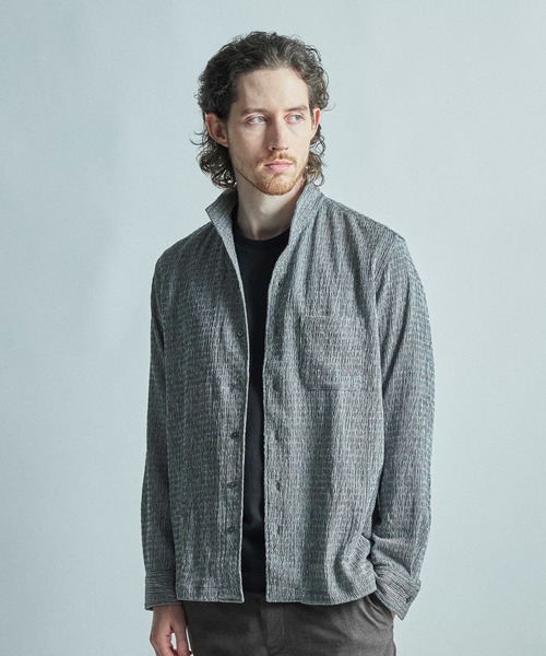 MEN'S BIGI（メンズビギ）の「シャーリング楊柳 シャツブルゾン＜ストレッチ＞（シャツ/ブラウス・メンズ・ブラック/ネイビー・03/04/02/01）」の15枚目の写真