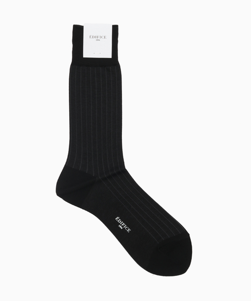 EDIFICE（エディフィス）の「フェイクリブ（ソックス/靴下・メンズ・ブラウン系その他/ブラック/チャコールグレー・FREE）」の2枚目の写真